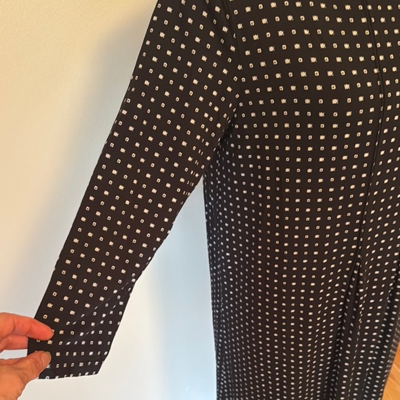J. Jill Black and White Patterned Long Sleeve Dress - Picture 4 of 6